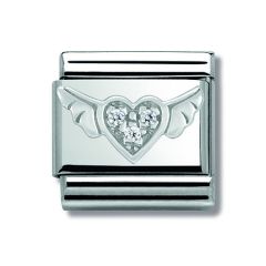 Nomination Composable Classic Zirconia Heart with Wings Charm