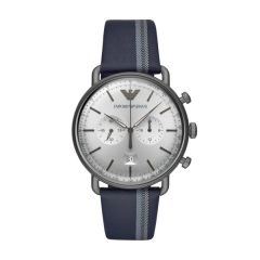 Emporio Armani Aviator Grey & Blue 43 mm Men's Chronograph Watch