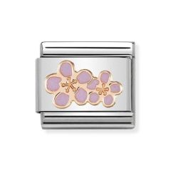 Nomination Steel & 9 ct Rose-Gold Peach Blossom Charm