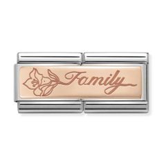 Nomination Steel & 9 ct Rose-Gold Double-Link Family Flower Charm