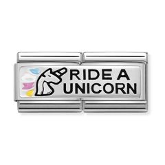 Nomination Steel & Silver Double-Link Ride a Unicorn Charm