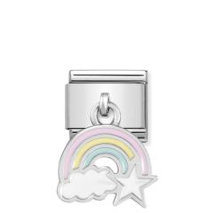 Nomination Silver Hanging Rainbow with Cloud Charm