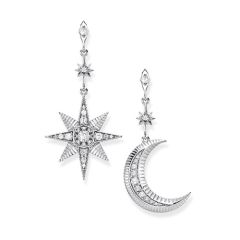 Thomas Sabo Silver Royalty Star & Moon Earrings