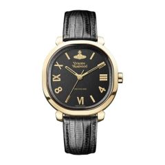 Vivienne Westwood Mayfair Cushion Golden Steel & Black 35 mm Women's Watch