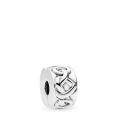 PANDORA Knotted Hearts Clip in Sterling Silver