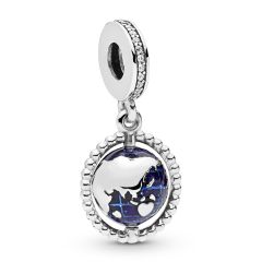 PANDORA Spinning Globe Pendant Charm in Sterling Silver