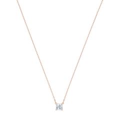 Swarovski Attract Rose-Gold Tone Plated Square-Cut Necklace