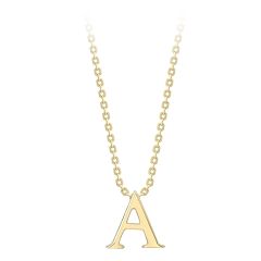 A Initial 9 CT Gold Pendant & Necklace
