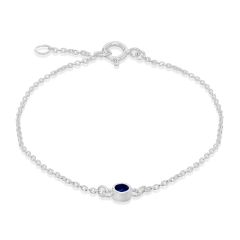 Sterling Silver & Blue September Birthstone Bracelet