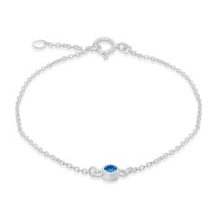Sterling Silver & Pale Blue December Birthstone Bracelet
