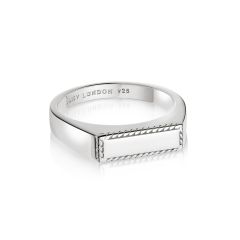 Daisy London Stacked Sterling Silver Rope Signet Ring