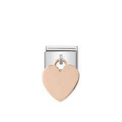 Nomination Composable Classic Steel & 9K Rose Gold Hanging Heart Charm