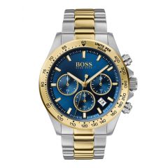 BOSS Watches Hero Steel Gold & Blue 43 mm Chronograph Men's Watch
