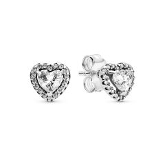 Pandora Elevated Heart Silver Stud Earrings