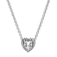 Pandora Elevated Heart Sterling Silver Necklace