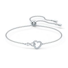 Swarovski Infinity Heart Rhodium-Plated Bracelet