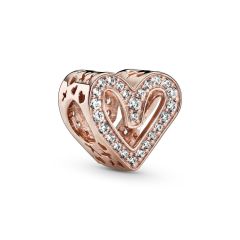 Pandora Rose Moments Sparkling Freehand Heart Charm
