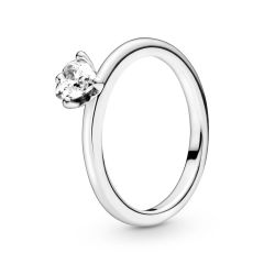 Pandora Heart Solitaire Ring in Silver