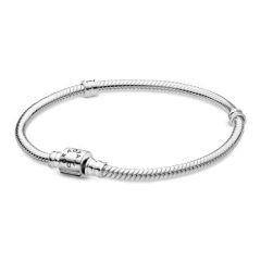 Pandora Moments Barrel Clasp Silver Snake Chain Bracelet