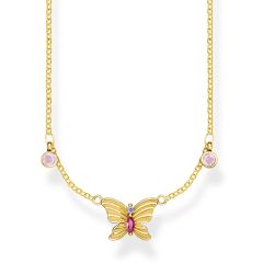 Thomas Sabo Butterfly Gold & Pink Necklace