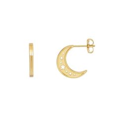Estella Bartlett Cut-Out Crescent Moon Gold-Plated Earrings