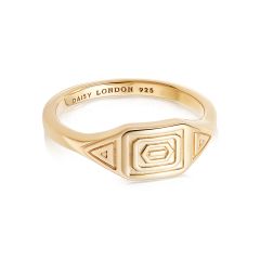 Daisy Artisan Gold-Plated Stamped Ring