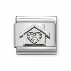Nomination Composable Classic Steel & Silver Home Sparkle Heart Charm