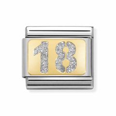 Nomination Composable Classic Steel & Gold 18 Glitter Charm