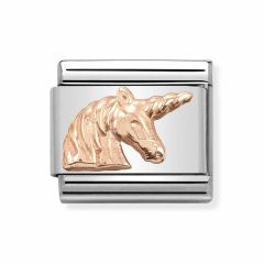 Nomination Composable Classic Steel & 9CT Rose-Gold Unicorn Charm