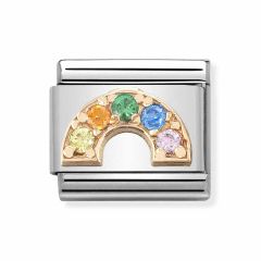 Nomination Composable Classic Steel & Rose-Gold Multi Rainbow Charm