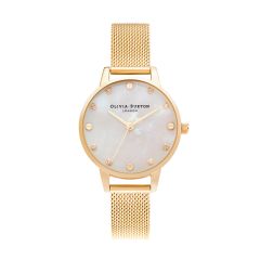 Olivia Burton Midi Mother of Pearl Dial & Pale Gold Steel 30MM Watch