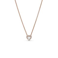 Pandora Sparkling Heart 14K Rose Gold-Plated Collier Necklace