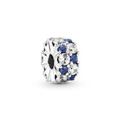 Pandora Moments Blue & Clear Silver Sparkling Clip Charm