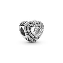 Pandora Moments Sparkling Levelled Hearts Sterling Silver Charm