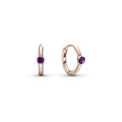 Pandora Colours Purple Solitaire Huggie Hoop Earrings