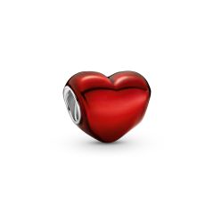 Pandora Moments Metallic Red & Silver Heart Charm