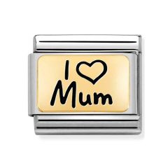 Nomination Composable Classic I Love Mum Steel & Gold Charm