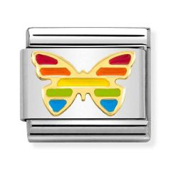 Nomination Composable Classic Steel & Gold Rainbow Butterfly Charm