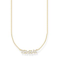 Thomas Sabo Baguette White Stones Gold Necklace