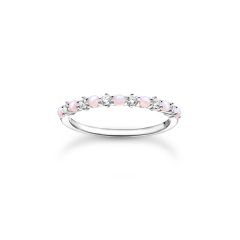 Thomas Sabo Pink Opal Stones Half-Set Silver Ring
