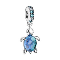 Pandora Moments Murano Glass Sea Turtle Silver Dangle Charm