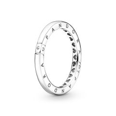 Pandora Signature Logo & Hearts Sterling Silver Ring