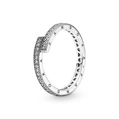 Pandora Signature Sparkling Overlapping Sterling Silver Ring