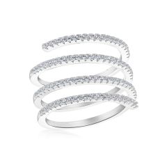 Sparkling Spiral Sterling Silver Band Ring