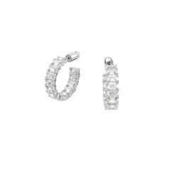 Swarovski Millenia Octagon-Cut Rhodium-Plated Hoop Earrings