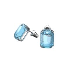 Swarovski Millenia Blue & Rhodium-Plated Octagon Stud Earrings