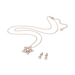Swarovski Stella Rose-Gold Tone Plated Necklace & Earrings Set
