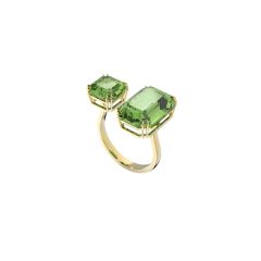 Swarovski Millenia Green & Gold-Tone Plated Cocktail Ring