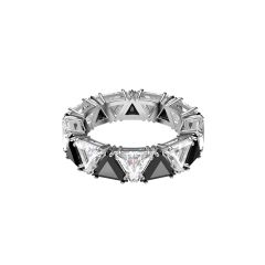 Swarovski Millenia Black Triangle-Cut Rhodium-Plated Ring