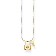 Thomas Sabo Lock & Key Gold Pendant Necklace
